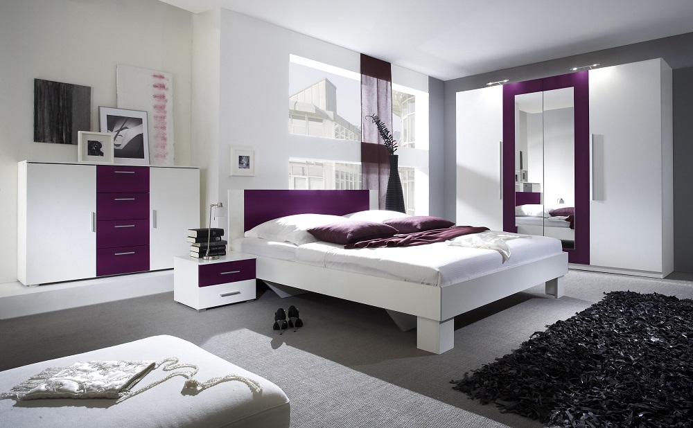 Schlafzimmer verena 5 tlg komplettset mit kommode schrank 4t bett ...