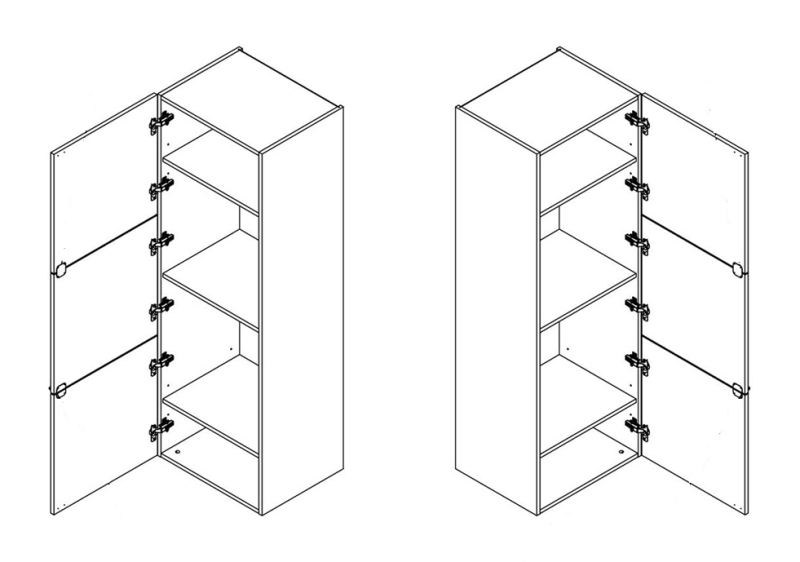 Schrank 1-türig Black&White ohne Podestelement