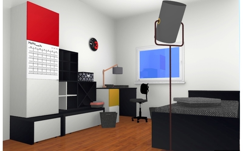 Schrank 1-türig Black&White ohne Podestelement