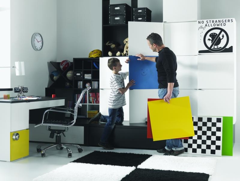 Schrank 1-türig Black&White ohne Podestelement