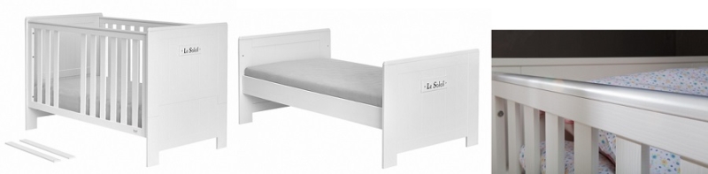 Kinderbett 140x70 Saint-Tropez Weiß MDF