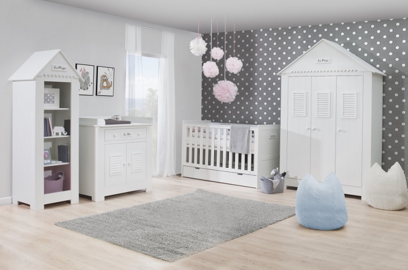 Schmales Standregal Saint-Tropez Weiß MDF