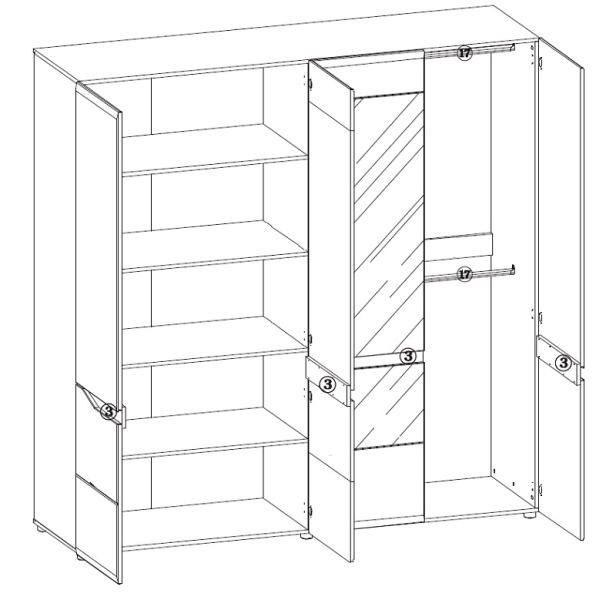 Schrank 4-türig Linn