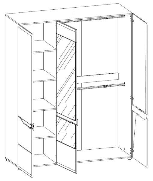 Schrank 3-türig Linn