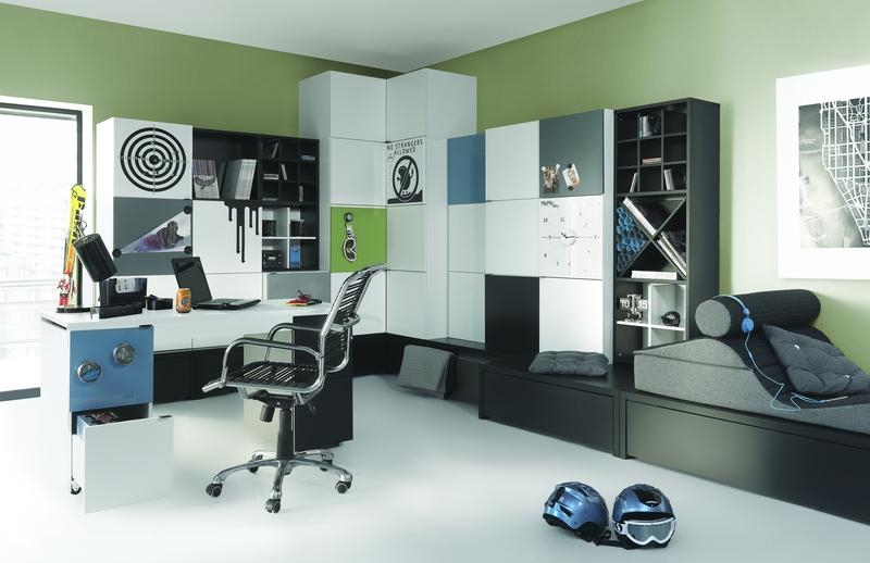 Metallplatte Zitronengelb für Schreibtisch Black&White