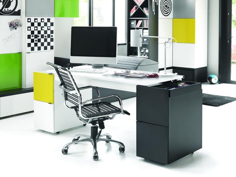 Metallplatte Zitronengelb für Schreibtisch Black&White