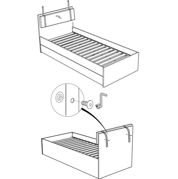 Polsterlehne für Bett 200x90 Choice