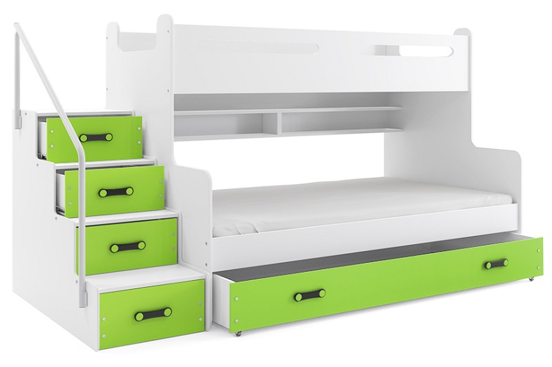 Hochbett Roxy wei-grn fr 2 Personen