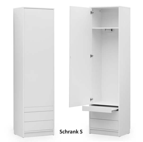 Schrank 1-türig W/P/S/R zum Schrankbett VB/HB