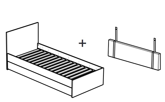 Polsterlehne für Bett 200x120 Choice