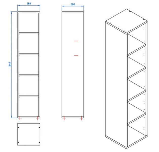 Schmale Vitrine Choice