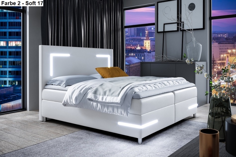 Boxspringbett Dallas LED mit 2 Bettkästen
