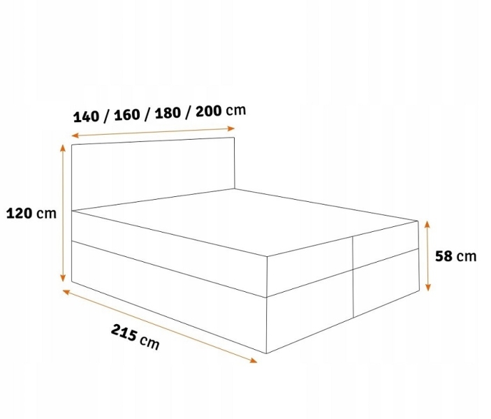 Boxspringbett Dallas LED mit 2 Bettkästen