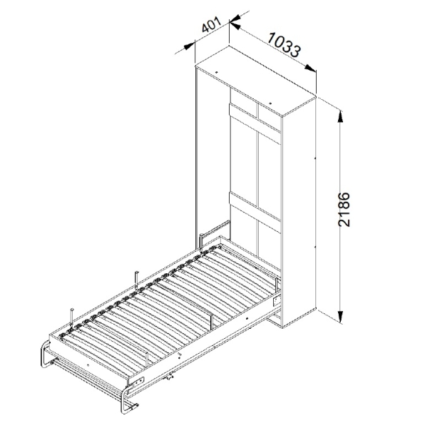 Schrankbett 200x90 vertikal Denis