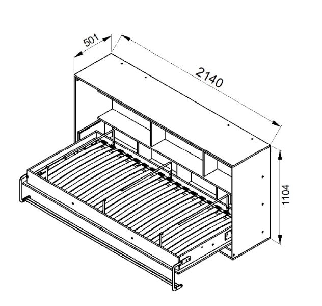 Schrankbett 200x90 horizontal Denis