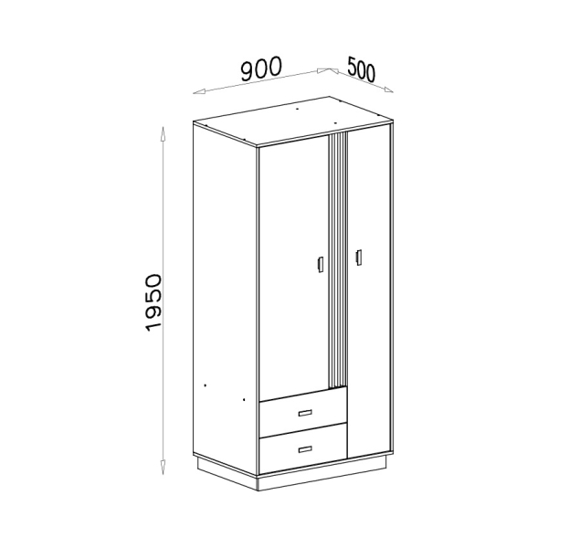 Schrank 2-türig Alanis
