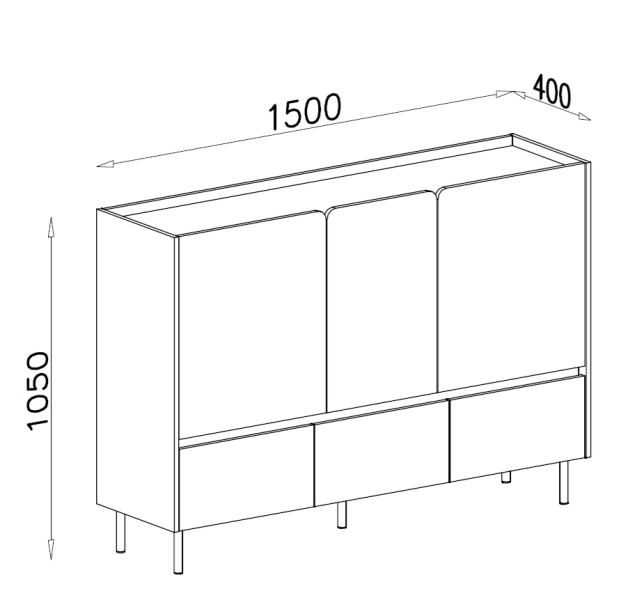 Breite Kommode 150 Laris