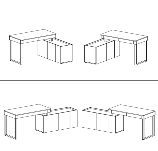 Schreibtisch L mit Kommode Laris