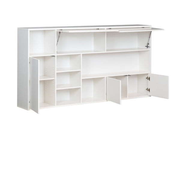 Schrankbett horizontal SBH90 mit Aufsatz und 2 Schränken