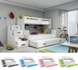 Hochbett Roxy weiß für 3 Personen