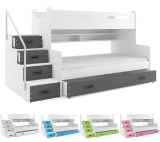 Hochbett Roxy weiß-graphit für 2 Personen