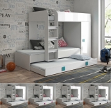 Hochbett mit Schrank Telly 2 weiß hochglanz