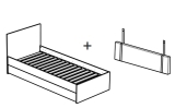 Polsterlehne für Bett 200x120 Choice