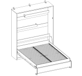 Schrankbett Wandbett vertikal GN 160x200 mit/ohne LED