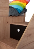 Hochbett mit Schreibtisch & Schrank Sam 14 eiche-schwarz