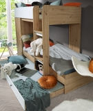 Hochbett mit Schrank Sam 2 eiche-weiß