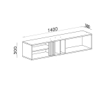 Wandregal 140 mit Fächern Alanis