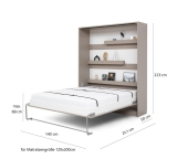 Schrankbett vertikal GN 120x200 mit/ohne Schreibtisch, LED & 2 Schränken