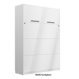 Schrankbett vertikal GN 120/140x200 mit LED & 2 Regalen