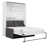 Schrankbett vertikal GN 140x200 mit LED und Sofa