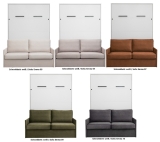 Schrankbett vertikal GN 140x200 mit LED und Sofa