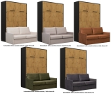 Schrankbett vertikal GN 140x200 mit LED und Sofa