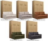 Schrankbett vertikal GN 140x200 mit LED und Sofa