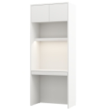 Regal 90 mit Schreibtisch und LED zum Schrankbett GN