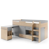 Multibett 90x200 mit Schreibtisch und Schrank Oriel