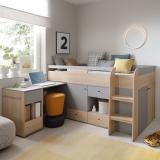 Multibett 90x200 mit Schreibtisch und Schrank Oriel