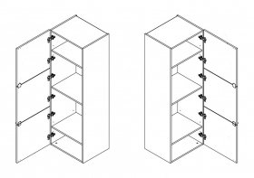 Schrank 1-trig Black&White ohne Podestelement