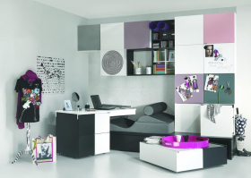 Schrank 2T Black&White ohne Podestelement