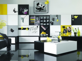 Schrank 2T Black&White ohne Podestelement