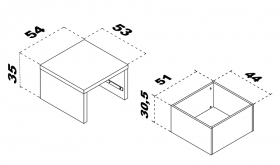 Podestelement 53x53 mit Schubkasten