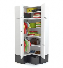 Eckschrank Black&White ohne Podestelement