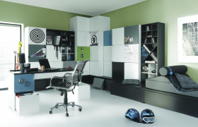 Eckschrank Black&White ohne Podestelement