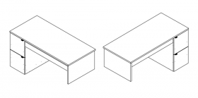 Schreibtisch L 140 Black&White ohne Container