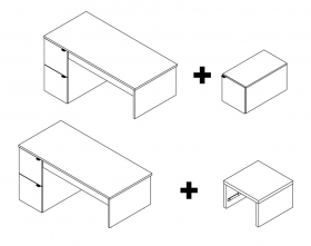 Schreibtisch L 140 Black&White ohne Container