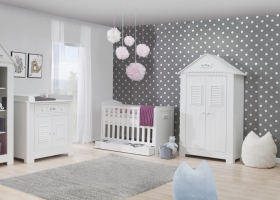 Babyzimmer Set A Saint-Tropez Wei MDF