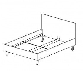 Bett 200x180 Indiana mit flachem Kopfteil